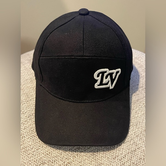 Louis Vuitton Black Hat with Logo OS (Medium 6.5)Authentic.